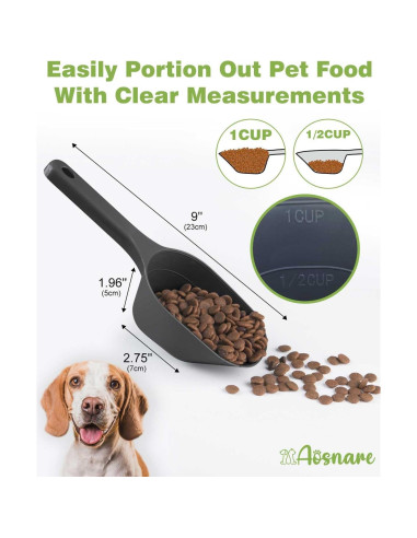 Cucharón de Comida para Perros Aosnare 2 Tazas con Medidas