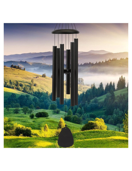 Campana de Viento FSVGYY 81 cm Negra - Aluminio Duradero Campana de Viento FSVGYY 81 cm Negra - Aluminio Duradero
