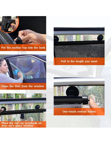 Sombra Solar Kewucn para Ventana Lateral de Auto, 2 Pzas