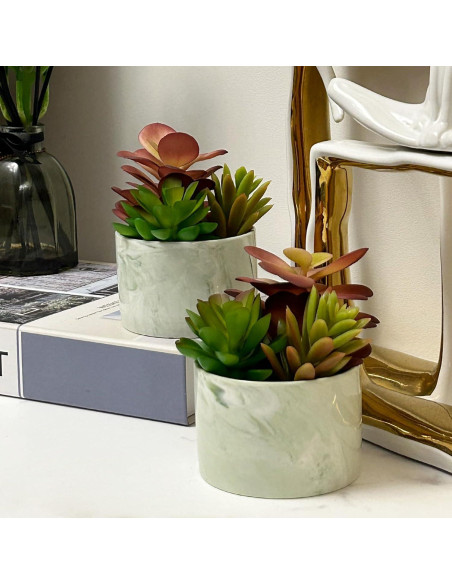 Plantas Artificiales Suculentas Coloridas Karlliu en Maceta Cerámica Plantas Artificiales Suculentas Coloridas Karlliu en Maceta Cerámica