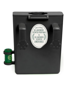 Receptor de Excremento de Mascota PawCan Negro con Tapa