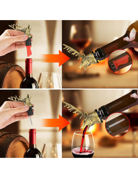 Válvula y Tapón para Botellas de Vino LKKCHER Ciervo Bronce Válvula y Tapón para Botellas de Vino LKKCHER Ciervo Bronce