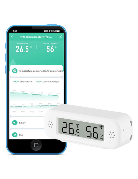 Termómetro e Higrómetro WiFi SENCKIT ZN-MT12, Sensor Inteligente Termómetro e Higrómetro WiFi SENCKIT ZN-MT12, Sensor Inteligente