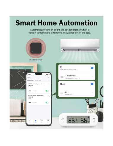 Termómetro e Higrómetro WiFi SENCKIT ZN-MT12, Sensor Inteligente