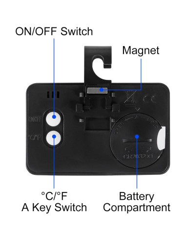 Paquete de 4 Termómetros Digitales DWEII para Refrigerador - Rango -20C a 60C