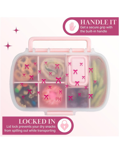 Cajas de Snack Estilo Bento Paris Hilton 2 Piezas 7 Compartimentos