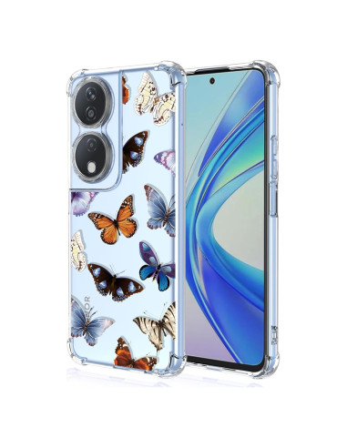Funda TPU Transparente Floral para Huawei Honor X7B/90 Smart