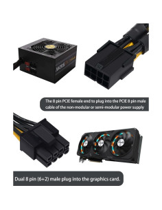 Cable divisor PCIe 8 pines COMeap 23cm hembra a doble macho 2