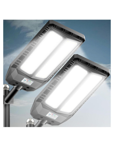 Luces Solares Exteriores Adewalk 6000W 2 Paquete con Sensor