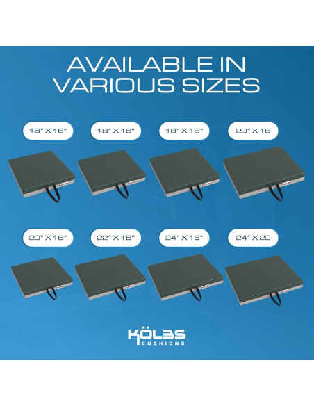 Cojín de Silla de Ruedas Kolbs Gel Extreme 40.64x40.64 cm Cojín de Silla de Ruedas Kolbs Gel Extreme 40.64x40.64 cm