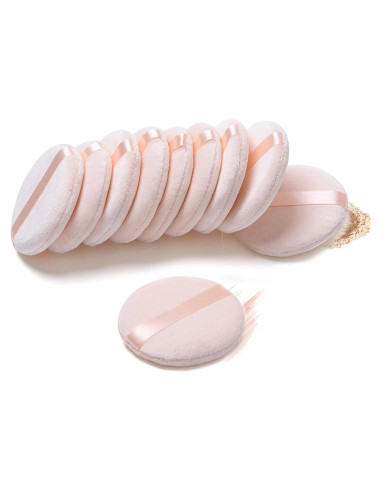 Esponjas de Maquillaje de Algodón Puro - 10 Piezas 8 cm