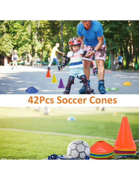 Juego de Conos Deportivos Tialero 42 Pcs 18cm Multicolor Juego de Conos Deportivos Tialero 42 Pcs 18cm Multicolor