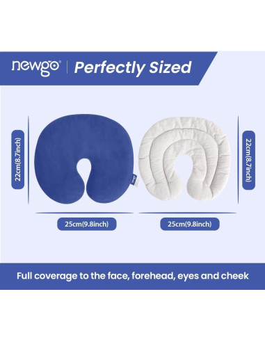 Máscara de Calor NEWGO para Alivio Sinusal y Ocular - Azul