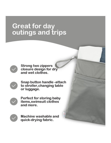 Bolsa Húmeda y Seca ALVABABY 2pcs Impermeable 30x36cm