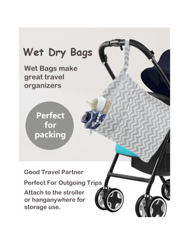 Bolsa Húmeda y Seca ALVABABY 2pcs Impermeable 30x36cm