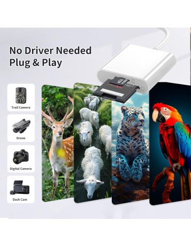 Lector de Tarjetas SD/MicroSD DERSUR para iPhone y iPad Blanco