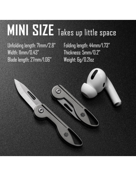 Cuchillo de bolsillo KeyUnity KK05 de titanio 7cr17Mov gris Cuchillo de bolsillo KeyUnity KK05 de titanio 7cr17Mov gris