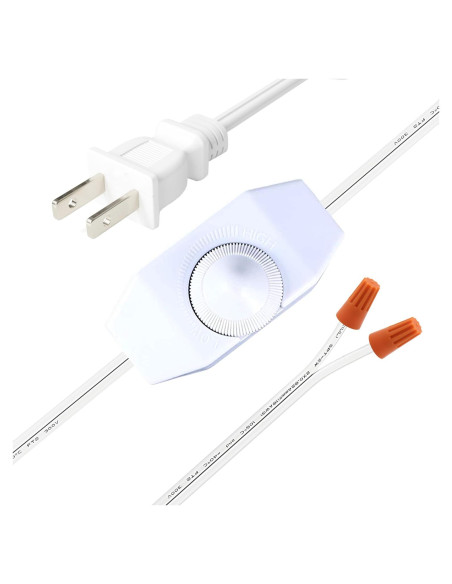 Interruptor Regulador Rotativo PLUSPOE 1.8m Cable Blanco 2Pack Interruptor Regulador Rotativo PLUSPOE 1.8m Cable Blanco 2Pack