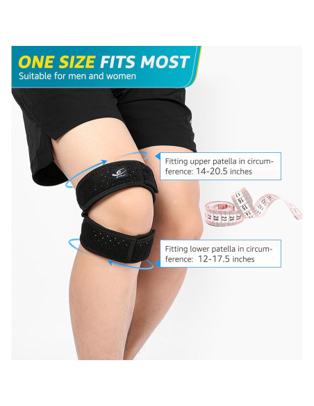 Soporte de Rodilla HiRui Doble Correa Ajustable Negro Soporte de Rodilla HiRui Doble Correa Ajustable Negro