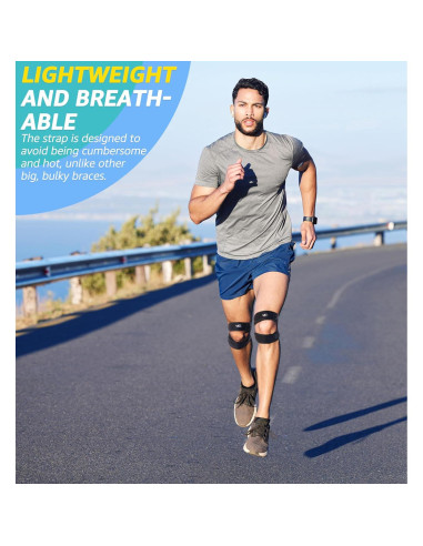 Soporte de Rodilla HiRui Doble Correa Ajustable Negro