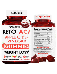 Gomitas Keto ACV NuttraFaza 1000mg Pérdida de Peso Manzana