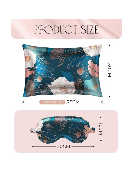 Funda de Almohada de Seda Miss Adola Estándar 66x51cm Peonía Funda de Almohada de Seda Miss Adola Estándar 66x51cm Peonía