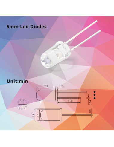100 Diodos LED 5mm Blancos Novelty Place - Brillantes 3V