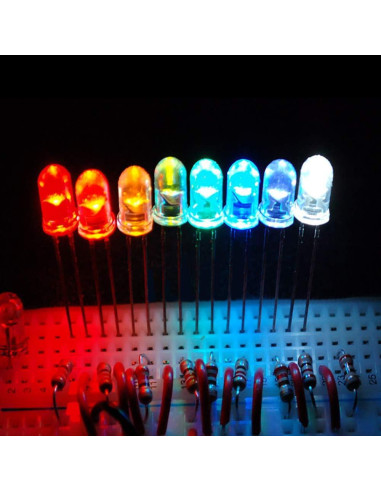 100 Diodos LED 5mm Blancos Novelty Place - Brillantes 3V