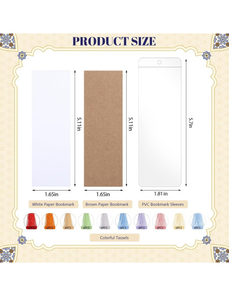 Kit de 60 Marcadores de Papel Kraft DIY WSICSE con Fundas y Borlas Kit de 60 Marcadores de Papel Kraft DIY WSICSE con Fundas y Borlas