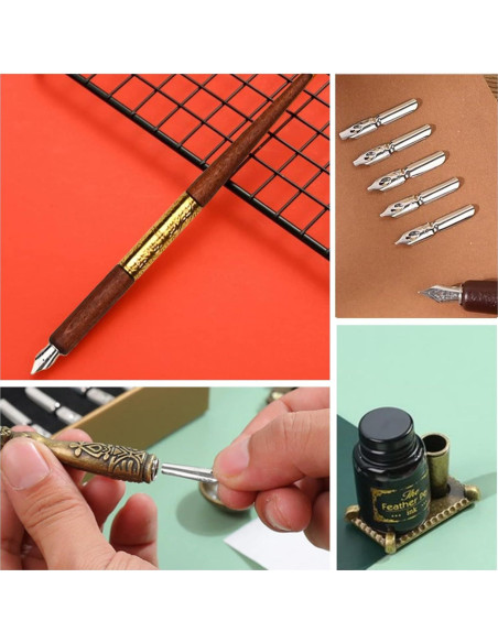 Juego de Plumas de Caligrafía Joyeee con Tinta y Sellos Juego de Plumas de Caligrafía Joyeee con Tinta y Sellos