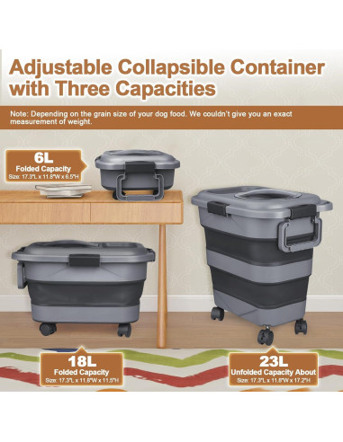 Contenedor Plegable TIOVERY para Comida de Mascotas 7.9L