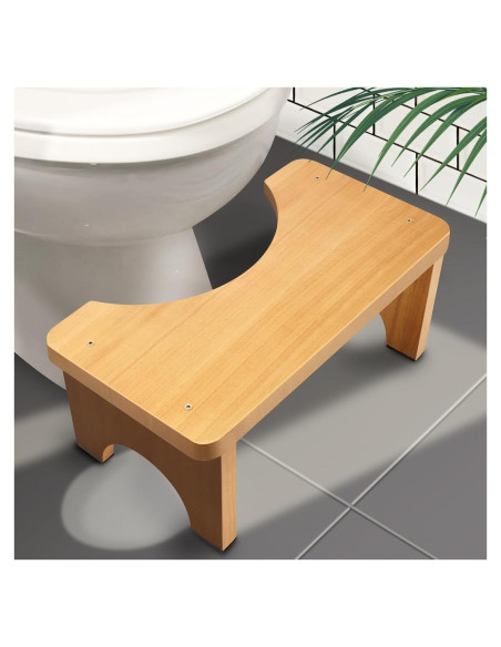 Taburete de Inodoro AZEN de Madera Natural 18 cm Amarillo Taburete de Inodoro AZEN de Madera Natural 18 cm Amarillo