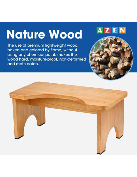 Taburete de Inodoro AZEN de Madera Natural 18 cm Amarillo Taburete de Inodoro AZEN de Madera Natural 18 cm Amarillo