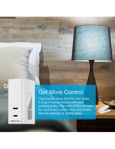 Kit de Iluminación Inteligente Lutron Caseta con Hub y 2 Reguladores