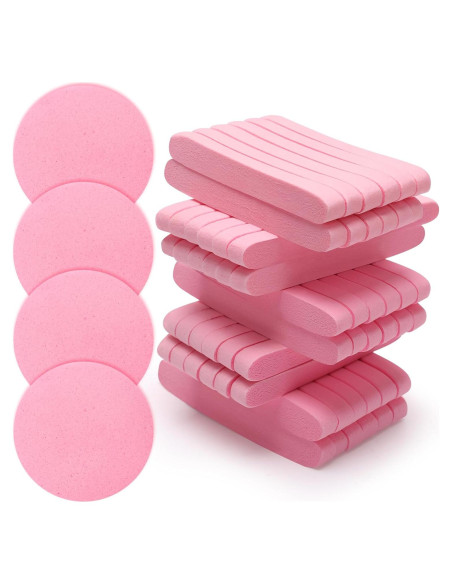 120 Esponjas Faciales Comprimidas Luxiv Rosa para Limpieza 120 Esponjas Faciales Comprimidas Luxiv Rosa para Limpieza