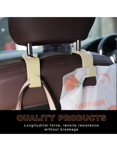 Gancho de Reposacabezas para Asiento de Coche Povtii 4PCS Beige Gancho de Reposacabezas para Asiento de Coche Povtii 4PCS Beige