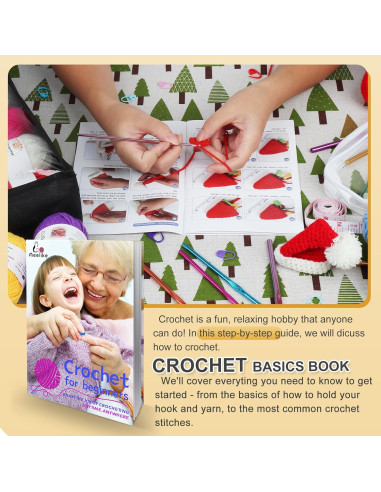 Kit de Crochet Aeelike 1000m Hilo Acrílico con Ganchos y Bolsa