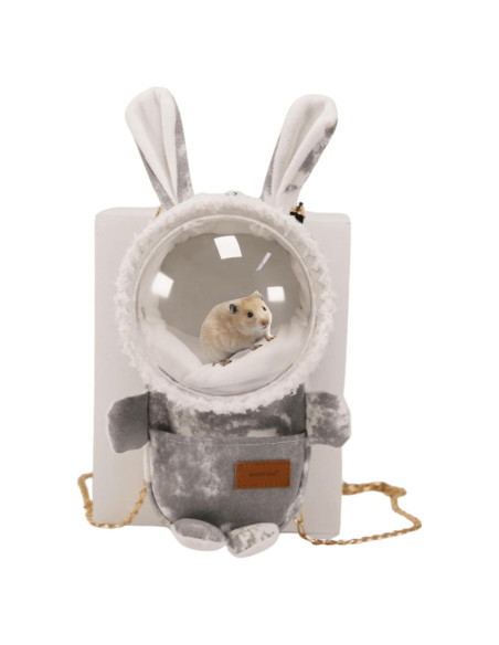 Bolsa de transporte para hámster y pequeños animales Gris Bolsa de transporte para hámster y pequeños animales Gris