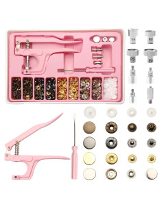 Kit de Broches a Presión YUSBUTON 140 Sets 12.5mm Metal y Plástico