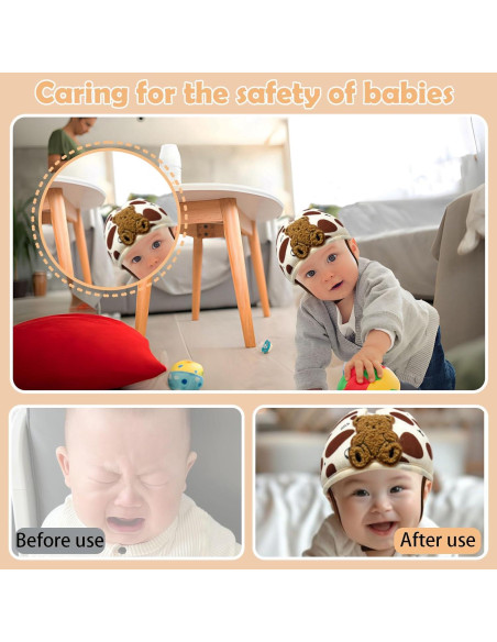 Casco de Seguridad para Bebé Domayllay Conejo Beige Ajustable Casco de Seguridad para Bebé Domayllay Conejo Beige Ajustable