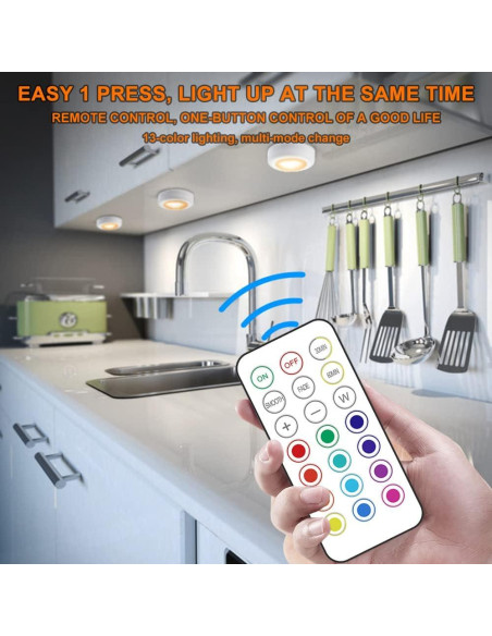 Luces LED disco SIXDEFLY 3 unidades RGB control remoto Luces LED disco SIXDEFLY 3 unidades RGB control remoto