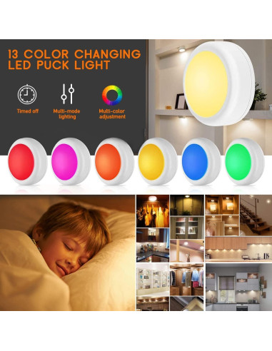 Luces LED disco SIXDEFLY 3 unidades RGB control remoto