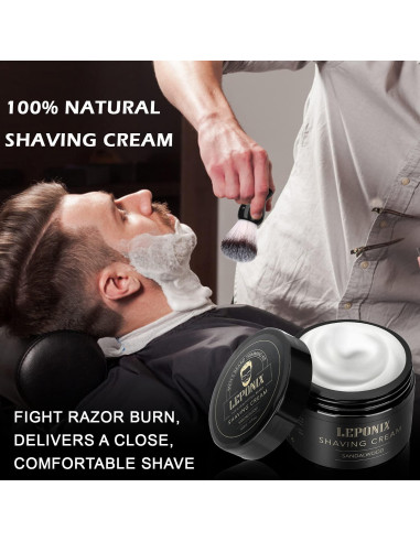 Juego de Afeitado para Hombres LEPONIX - Crema, Aceite y Balsamo
