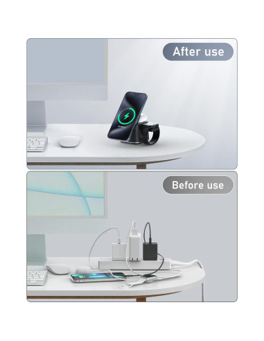 Estación de Carga 3 en 1 IYOFINE 15W para iPhone, Apple Watch y AirPods