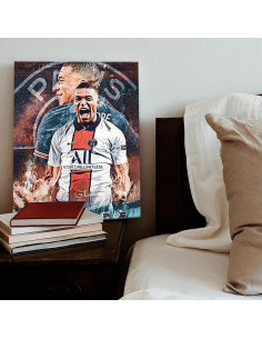 Arte de Pared en Lienzo VYPEROCK Mbappe 20x25cm Decoración 2