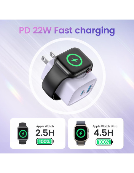 Cargador de Pared 3 en 1 TOPADRE 20W USB-C para Apple Watch Cargador de Pared 3 en 1 TOPADRE 20W USB-C para Apple Watch