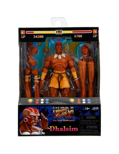 Figura Articulada Dhalsim Jada 15 cm con Accesorios Intercambiables