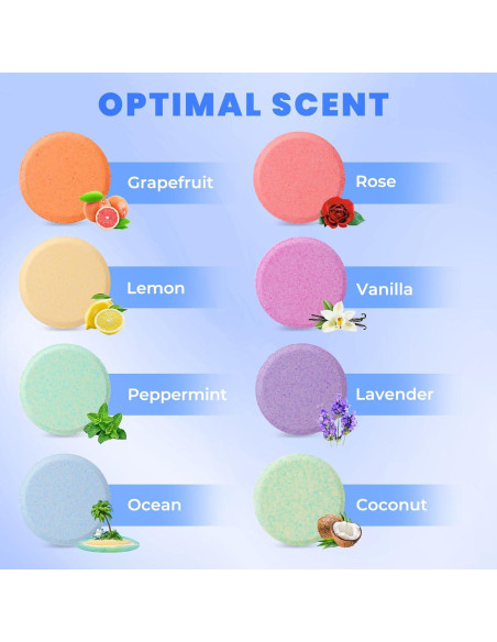 Juego de 8 pastillas efervescentes CalmNFiz para ducha - Aromas relajantes Juego de 8 pastillas efervescentes CalmNFiz para ducha - Aromas relajantes