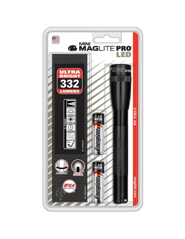 Linterna Maglite Mini PRO LED Negra 272 Lúmenes 2 Pilas AA