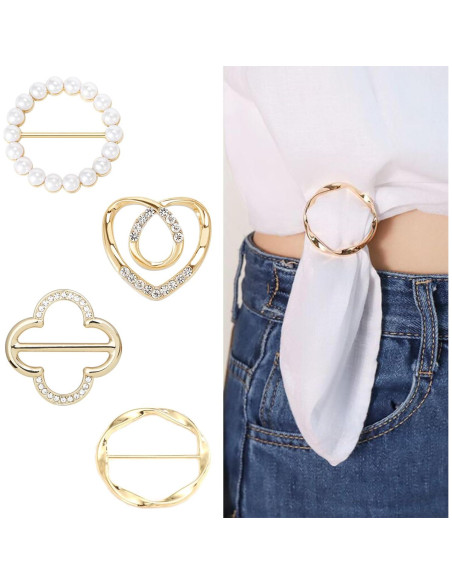 4 Clips de Bufanda de Metal Oro para Mujeres - Accesorios Moda 4 Clips de Bufanda de Metal Oro para Mujeres - Accesorios Moda